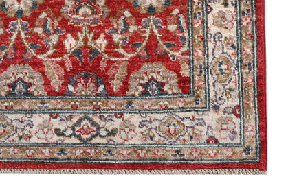 Paktia Lotus Vines Rug | 3'11''x 2'7'' | Home Decor | Red Wool Area Rug