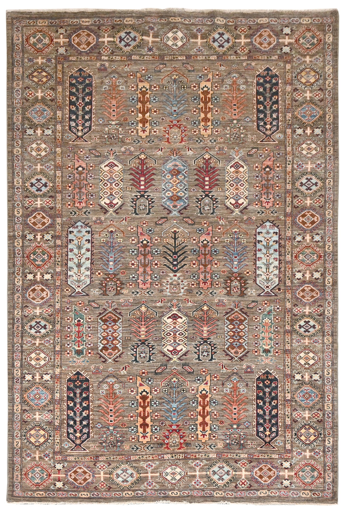 Kazakh Carpet | 8'9" x 6'1" | Home Decor | Hand-Knotted Rug