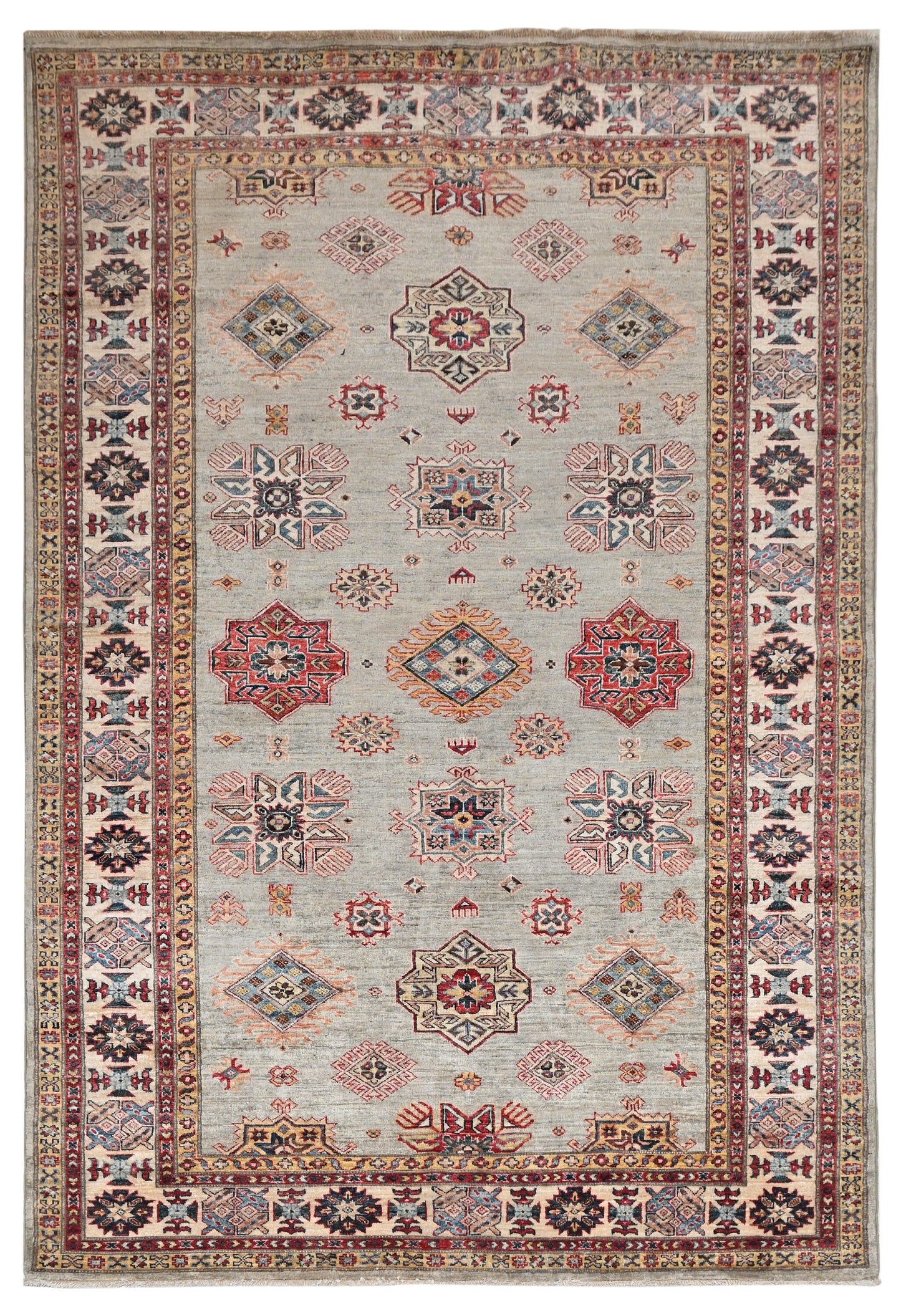 Kazakh Carpet | 8'10" x 5'10" | Home Decor | Hand-Knotted Rug