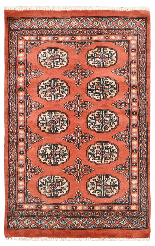 Royal Bokhara Rug | 3'2" x 2'2" | Genuine Hand-knotted Carpet | New Wool Area Rug