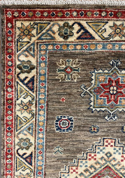 Kazakh Runner Carpet | 12'5" x 2'11" | Home Decor | Wool Rug