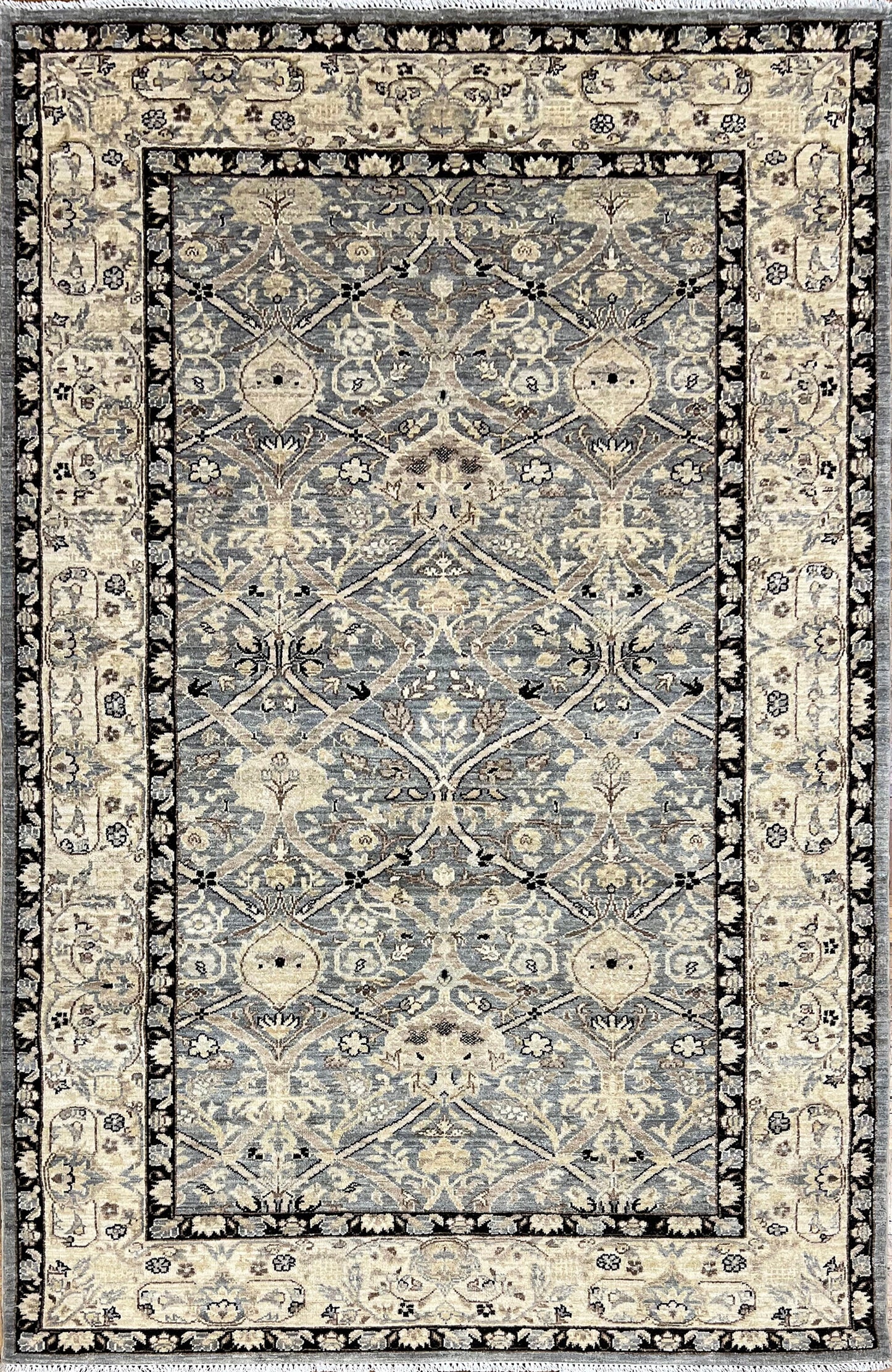 Tauris Trellis - Arts & Crafts by William Morris Carpet | 8'4" x 5'1'' | New Hand-Knotted Area Rug