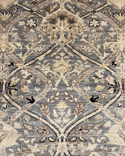 Tauris Trellis - Arts & Crafts by William Morris Carpet | 8'4" x 5'1'' | New Hand-Knotted Area Rug