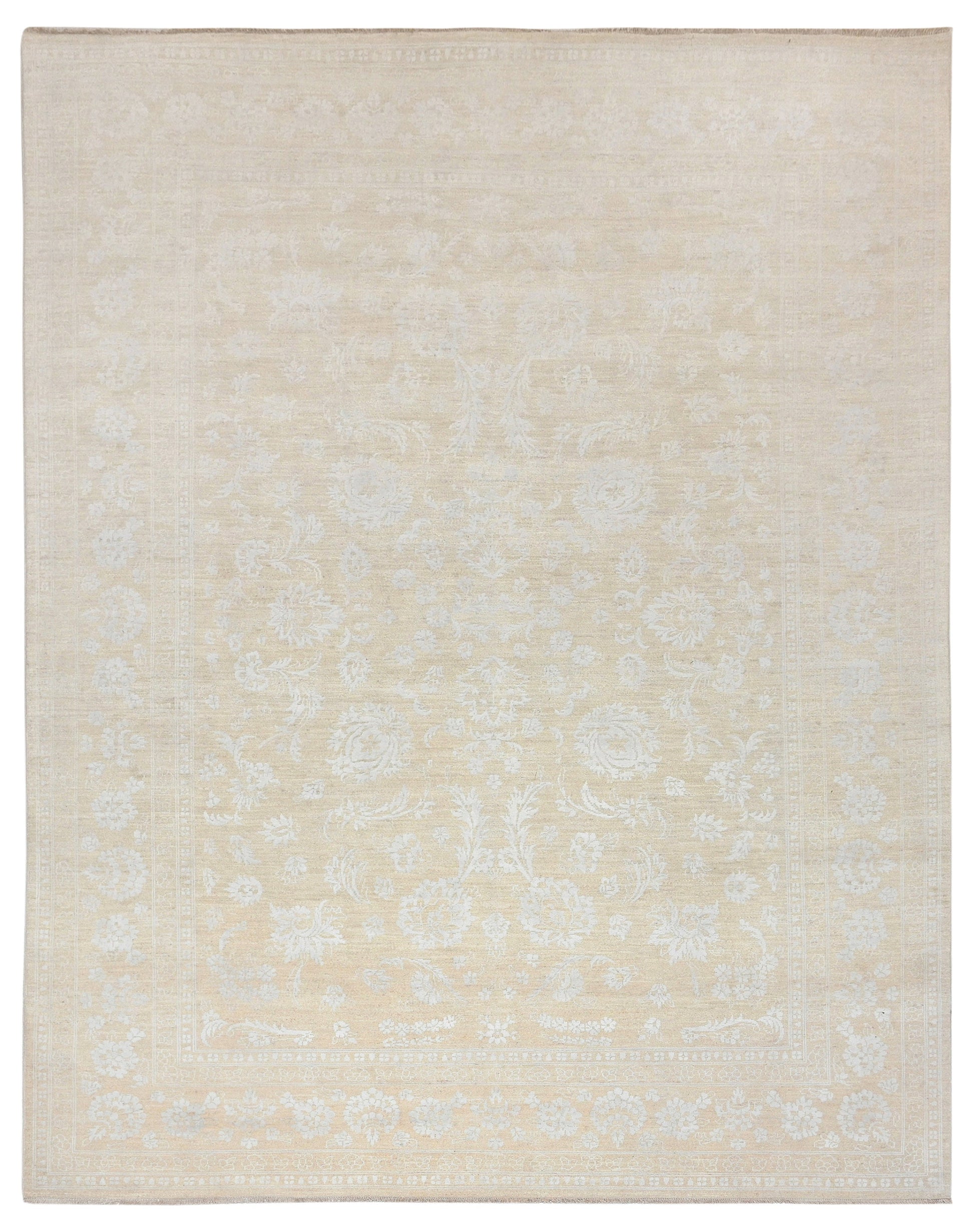 Resham Lotus Carpet | 11'7" x 8'11'' | Pure Wool Rug | Genuine Hand-knotted Area Rug