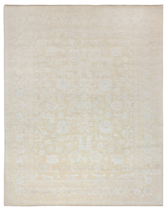 Resham Lotus Carpet | 11'7" x 8'11'' | Pure Wool Rug | Genuine Hand-knotted Area Rug