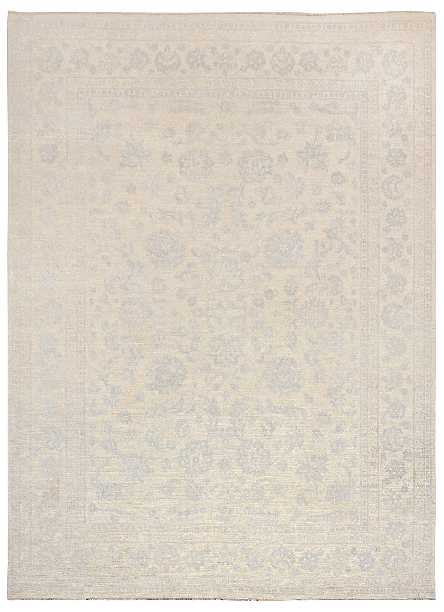 Resham Lotus Carpet | 11'11" x 9' | Wool & Silk Rug | Genuine Hand-knotted Area Rug