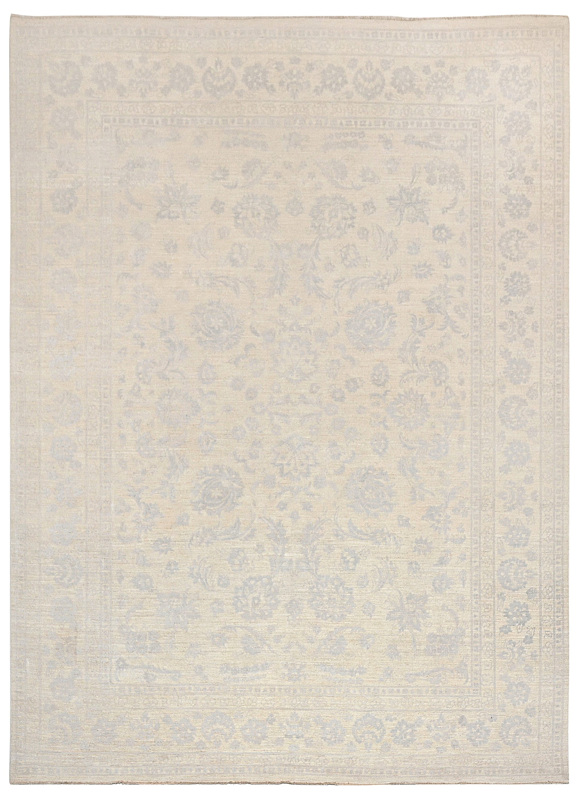 Resham Lotus Carpet | 11'11" x 9' | Wool & Silk Rug | Genuine Hand-knotted Area Rug