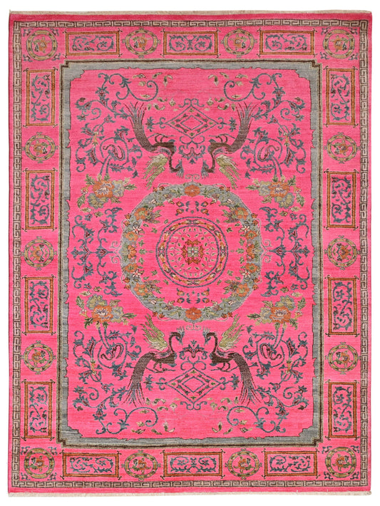 Pavo Cristatus Carpet | 9'1" x 6'1'' | Home Decor | Hand-knotted Area Rug