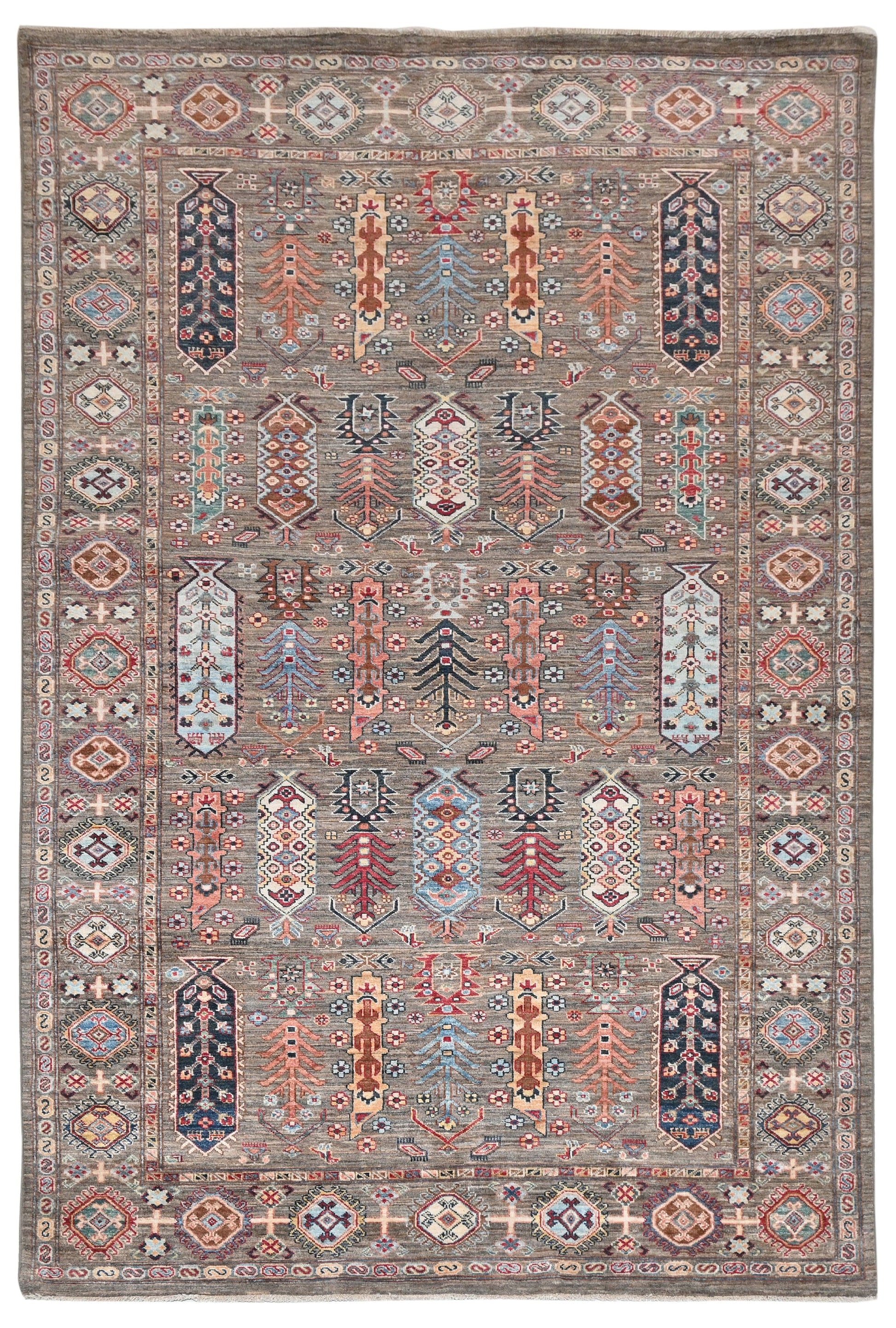 Kazakh Carpet | 8'9" x 6'1" | Home Decor | Hand-Knotted Rug