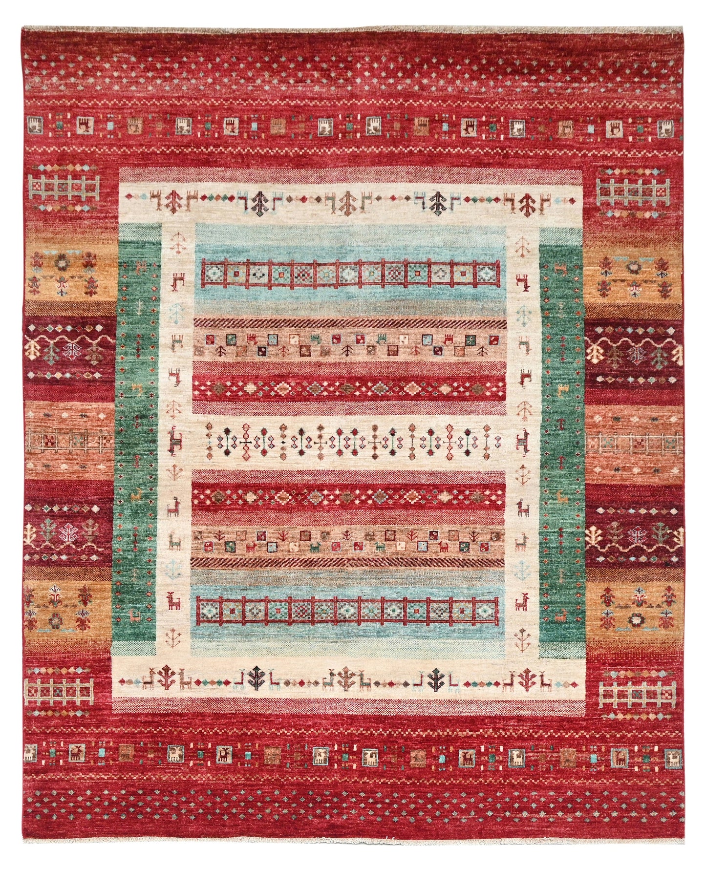 Kazakh Wool Rug | 6'11" x 5'2" | Home Decor | Hand-Knotted Rug