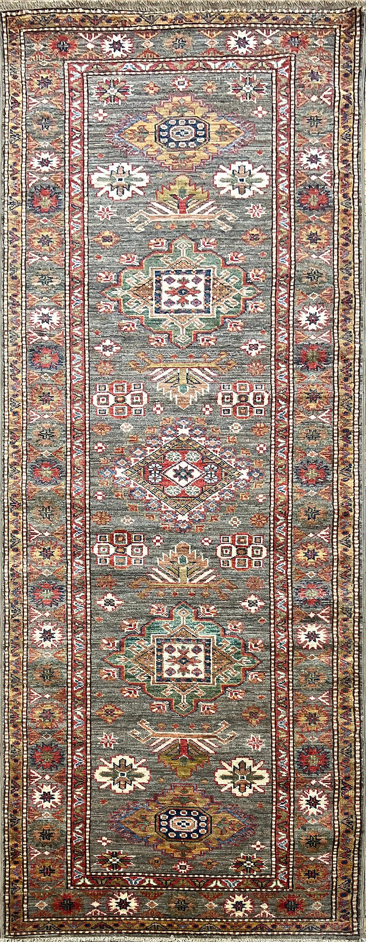 Kazakh Runner Rug | 7'11" x 2'8" | Home Decor | Wool Rug