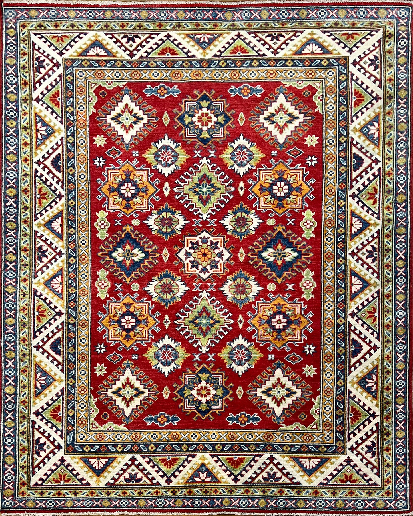 Kazakh Wool Rug | 6'9" x 4'11" | Home Decor | Hand-Knotted Rug