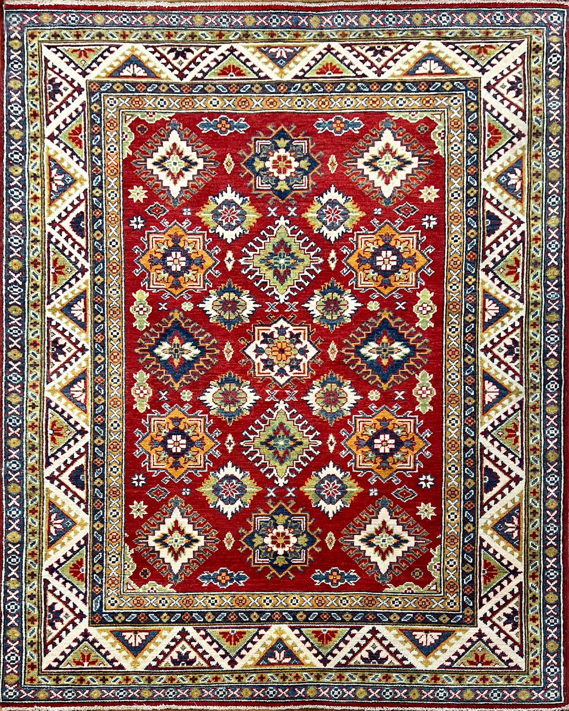 Kazakh Wool Rug | 6'9" x 4'11" | Home Decor | Hand-Knotted Rug