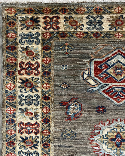 Kazakh Runner Carpet | 11'4" x 2'8" | Home Decor | Wool Rug