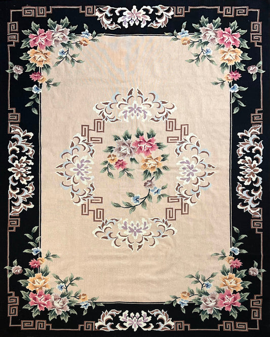 Aubusson Wool Carpet | 8'10" x 5'10" | Home Decor | Chinese Area Rug