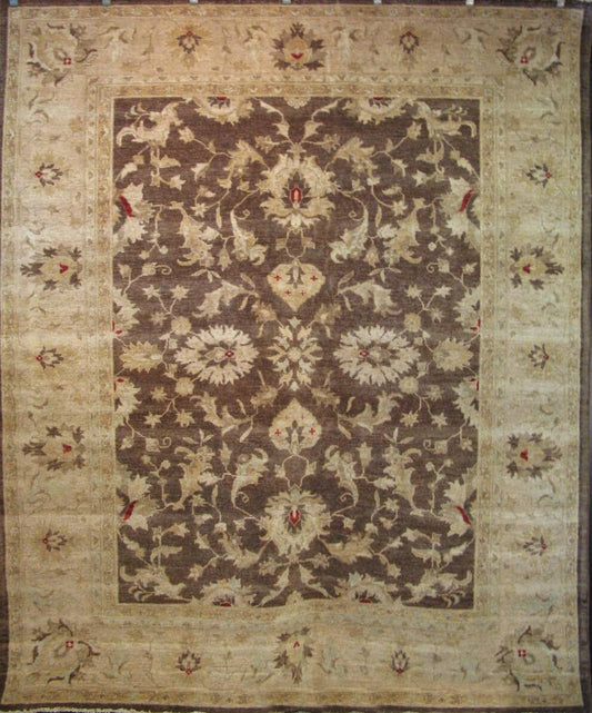 Oruzgan Lotus Gardens Carpet | 9'4" x 8'1" | Home Decor | Hand-knotted Wool Area Rug