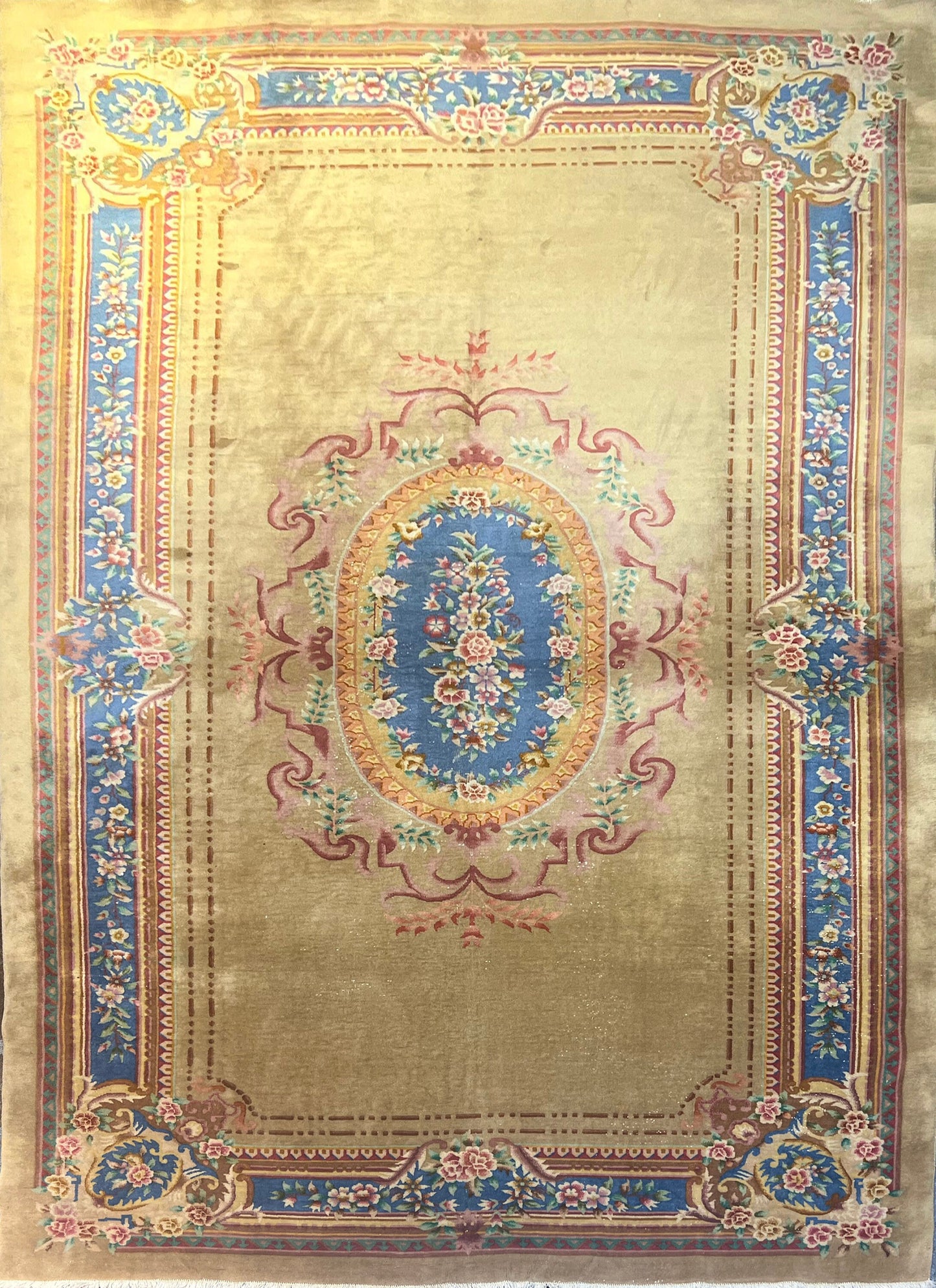 Semi-Antique Aubusson Carpet, circa 1960 | 14' x 8'4" | Home Decor | Chinese Area Rug