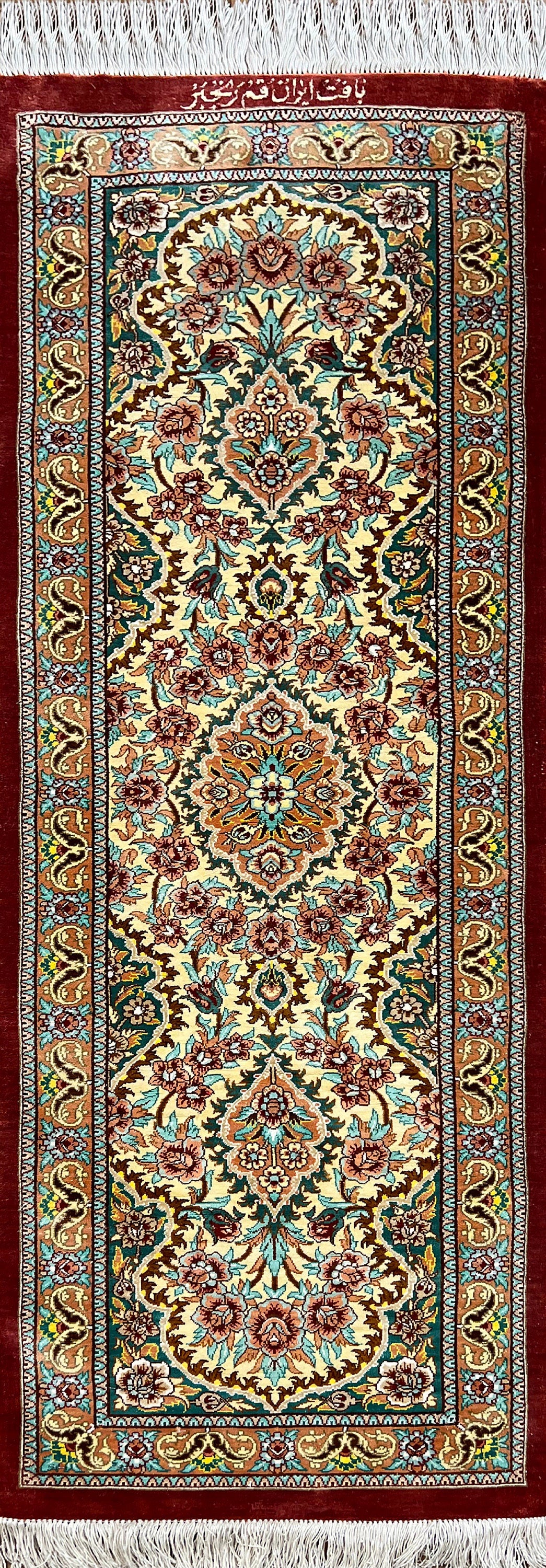 Ghoum Silk Rug | 3'11" x 1'4" | Home Decor | Hand-knotted Area Rug