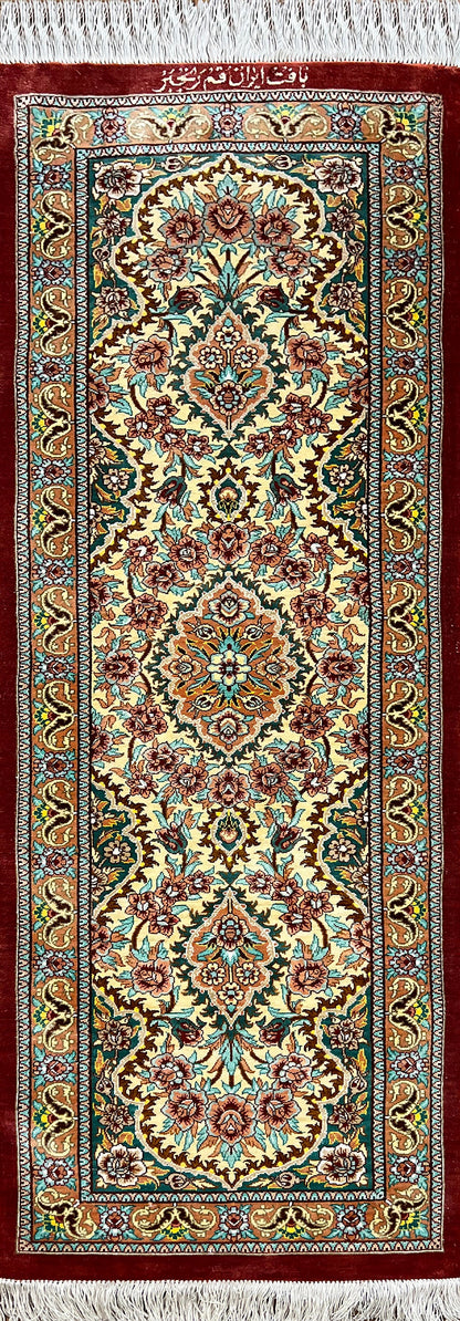 Ghoum Silk Rug | 3'11" x 1'4" | Home Decor | Hand-knotted Area Rug