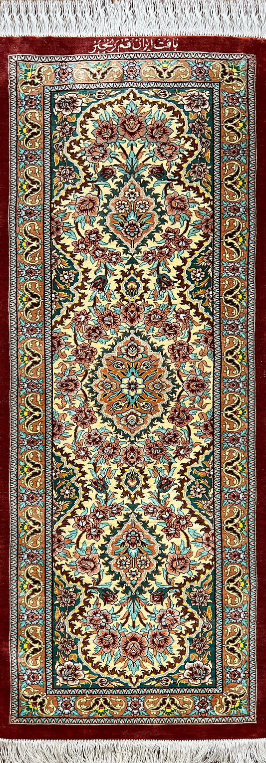 Ghoum Silk Rug | 3'11" x 1'4" | Home Decor | Hand-knotted Area Rug