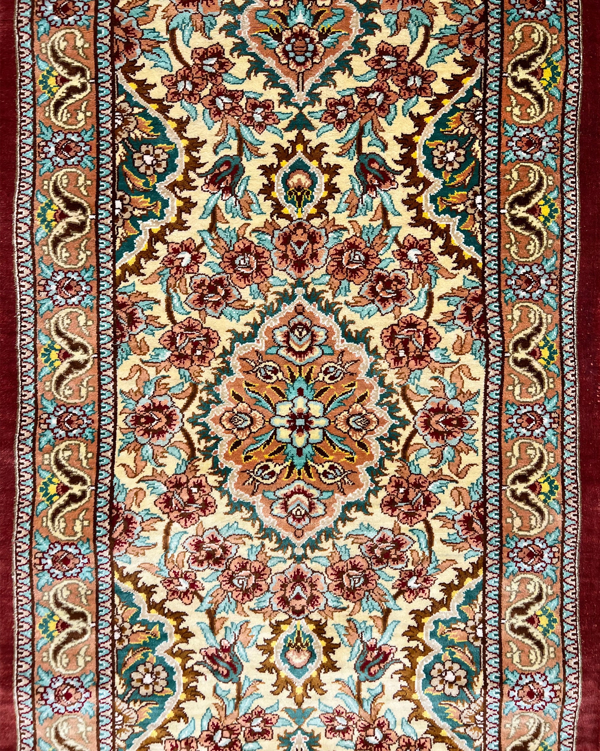 Ghoum Silk Rug | 3'11" x 1'4" | Home Decor | Hand-knotted Area Rug