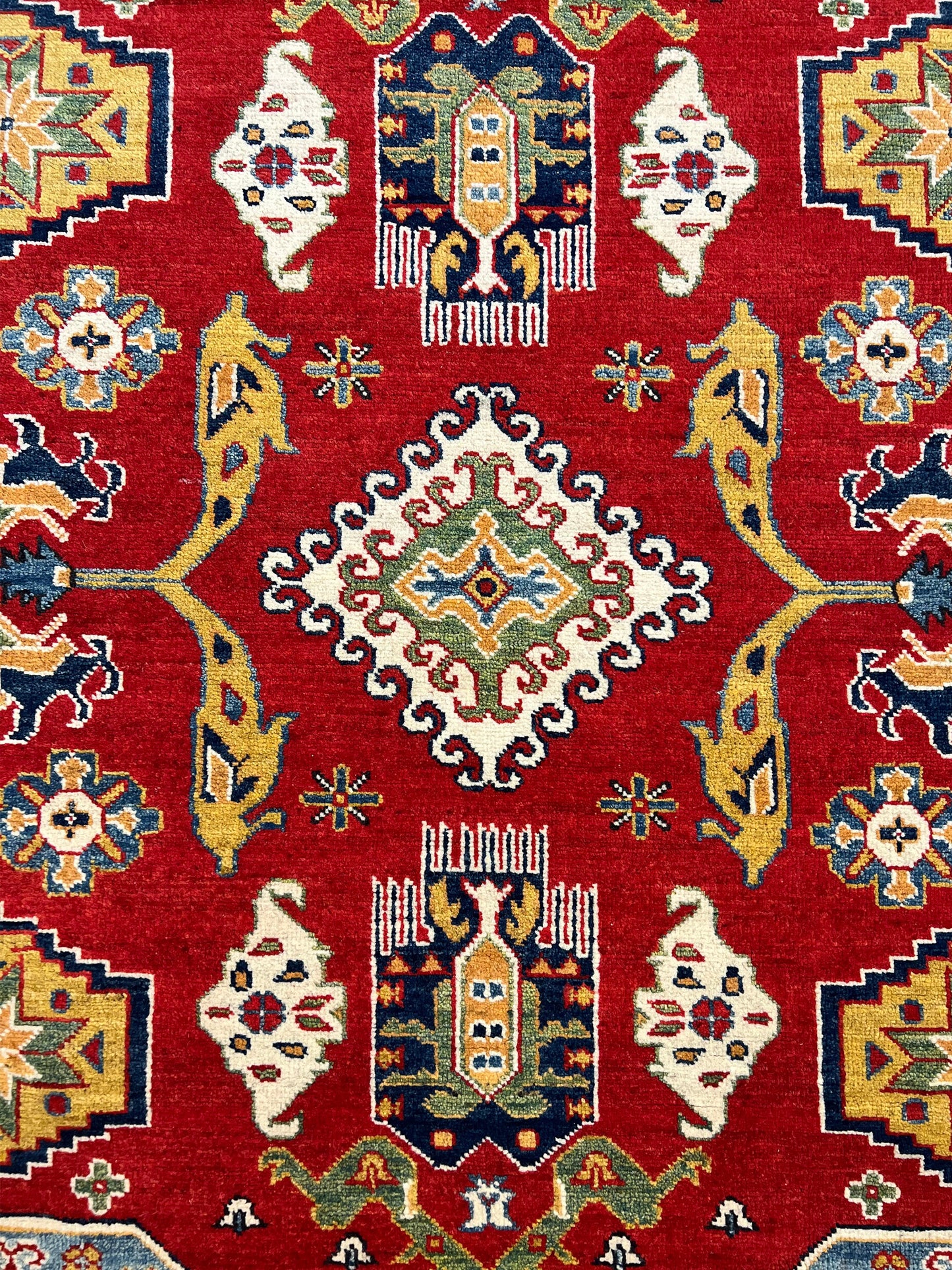 Kazakh Wool Rug | 7'8" x 5'8" | Home Decor | Hand-Knotted Rug