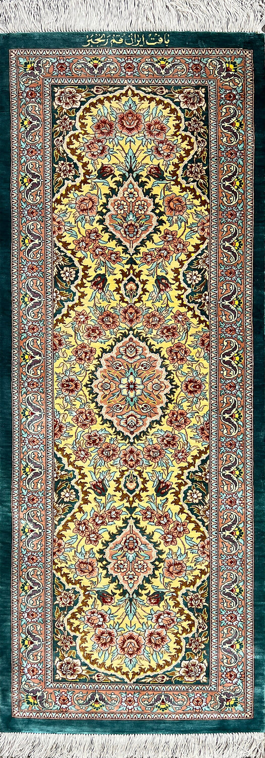 Ghoum Silk Rug | 3'11" x 1'4" | Home Decor | Hand-knotted Area Rug