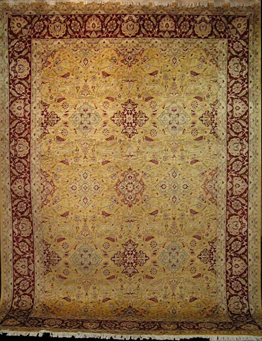 Ghoum Silk Carpet | 12'7" x 9'1" | Home Decor | Hand-knotted Area Rug