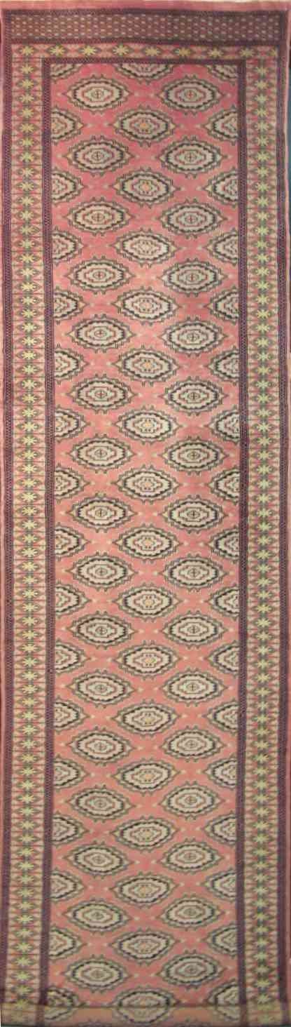 Bokhara Bakshi Saloor Runner Rug | 11'10" x 3'1" | Genuine Hand-knotted Rug | Area Rug