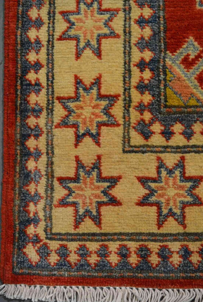 Kazakh Runner Rug | 10'5" x 3' | Genuine Hand-knotted Rug | Area Rug