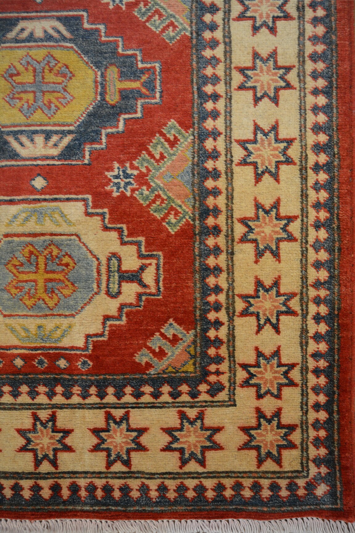 Kazakh Runner Rug | 10'2" x 3'1" | Genuine Hand-knotted Rug | Area Rug