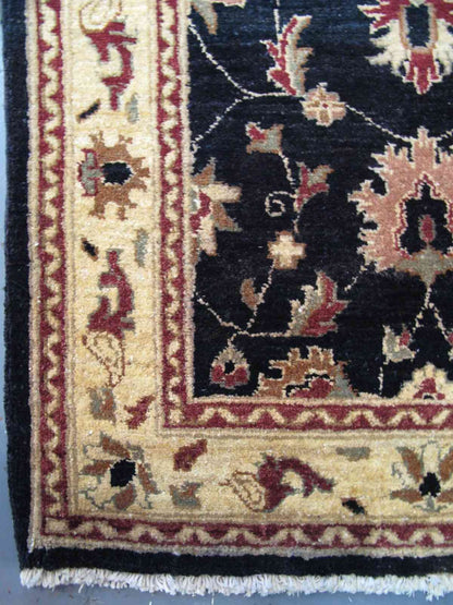 Oruzgan Lotus Vines Runner Rug | 13'2" x 2'11" | Genuine Hand-knotted Rug | Wool Area Rug