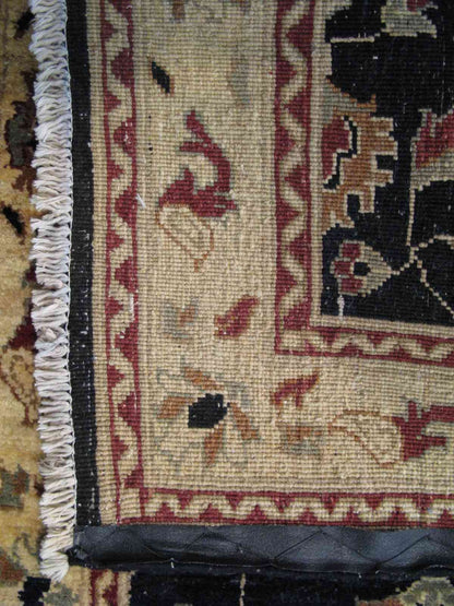 Oruzgan Lotus Vines Runner Rug | 13'2" x 2'11" | Genuine Hand-knotted Rug | Wool Area Rug