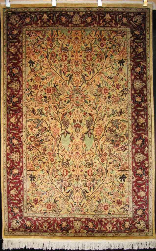 Birds of Paradise Silk Rug | 6'3" x 4'1" | Home Decor | Hand-knotted Area Rug