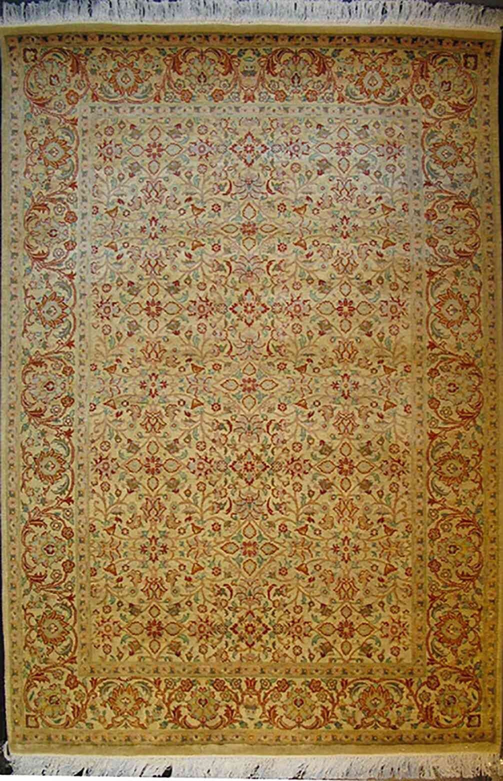 Kāshān Lotus Silk Rug | 6'4" x 4'1" | Home Decor | Hand-knotted Area Rug