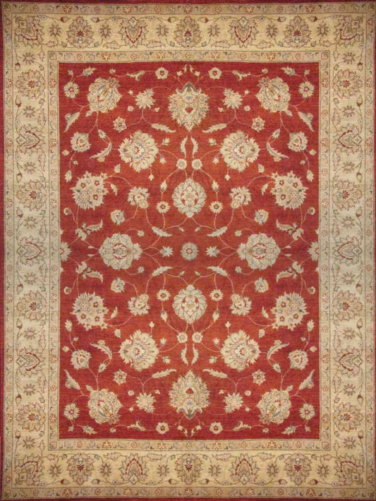 Faryab Lotus Gardens Carpet | 11'11" x 9'1" | Home Decor | Wool Area Rug