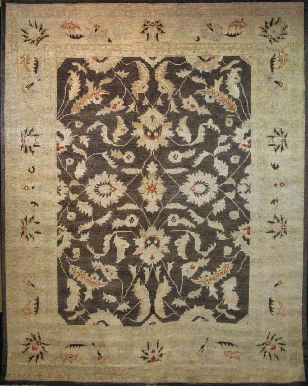 Nowshak Lotus Gardens Carpet | 9'11" x 8'1" | Home Decor | Wool Area Rug