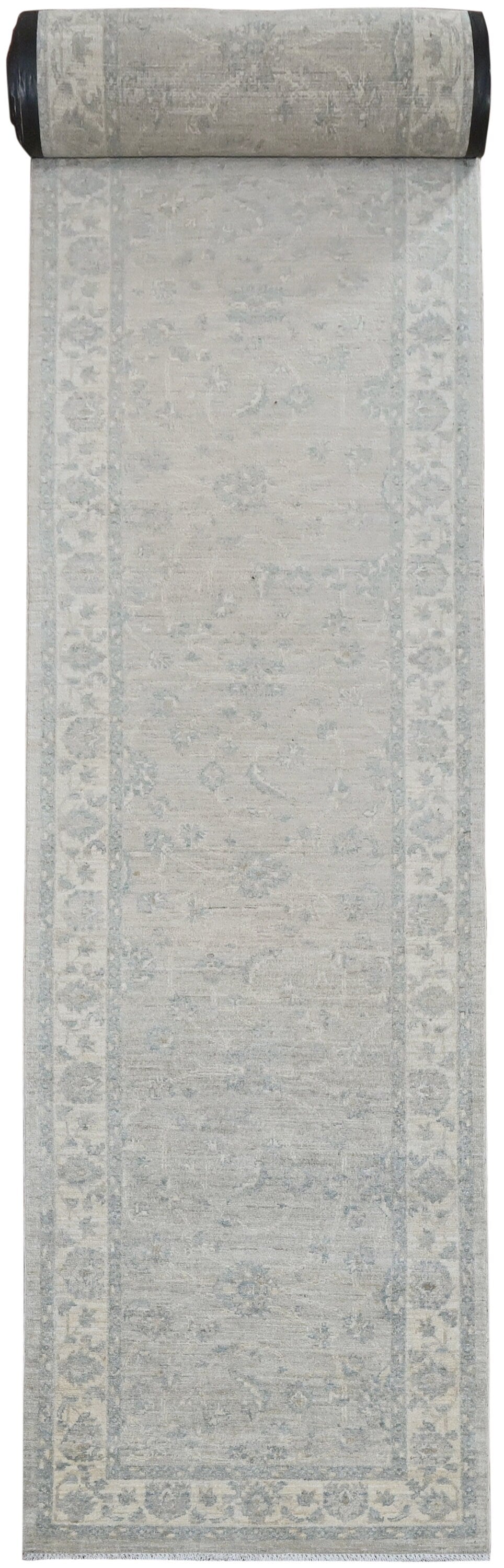 Faryab Lotus Gardens Runner Rug | 20' x 2'11" | Genuine Hand-knotted Rug | Area Rug