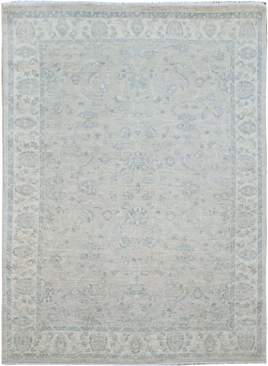 Faryab Lotus Gardens Carpet | 8'1" x 5'5" | Home Decor | Hand-knotted Wool Area Rug