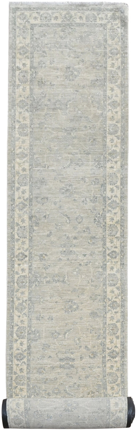 Faryab Lotus Gardens Runner Rug | 20' x 2'11" | Genuine Hand-knotted Rug | Area Rug