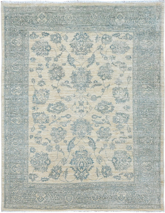 Faryab Lotus Gardens Carpet | 7'2" x 5'2" | Home Decor | Hand-knotted Wool Area Rug