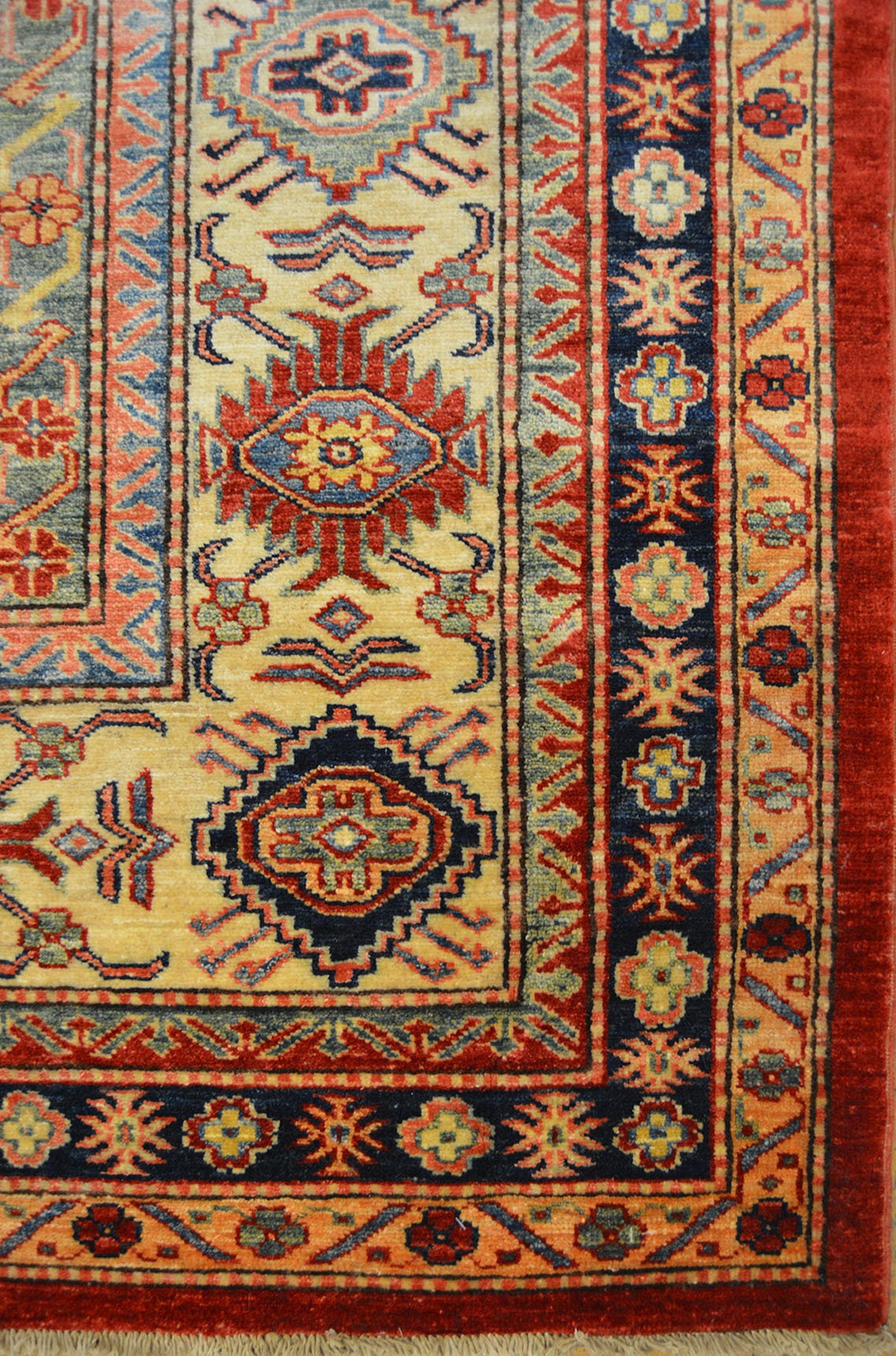 Royal Kazakh Carpet | 13'3" x 9'11" | Home Decor | Hand-knotted Wool Area Rug