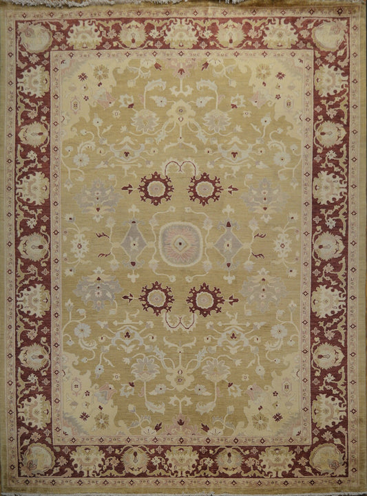 Qaiser Butt Kashmiri Carpet | 13'8" x 10'2" | Home Decor | Hand-knotted Wool Area Rug