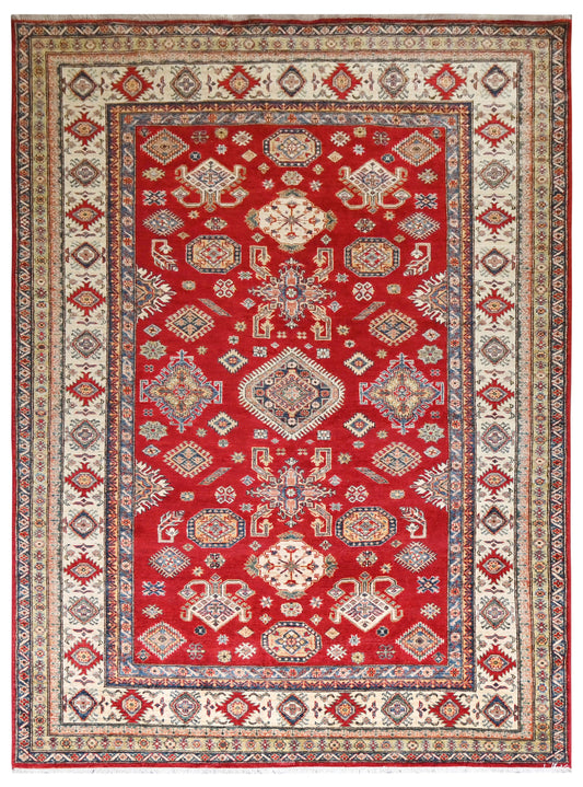 Kazakh Carpet | 9'8" x 6'11" | Home Decor | Hand-knotted Wool Area Rug