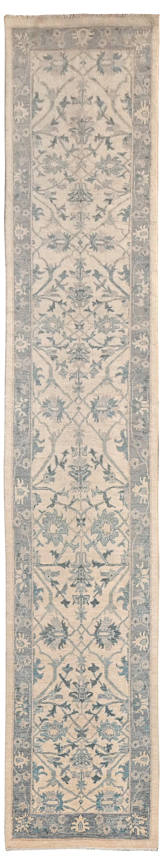 Kandahar Gardens Runner Rug | 16'1" x 2'11" | Genuine Hand-knotted Rug | Area Rug