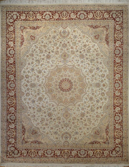 Ghoum Silk Carpet | 10'5" x 8'1" | Home Decor | Silk & Wool Area Rug