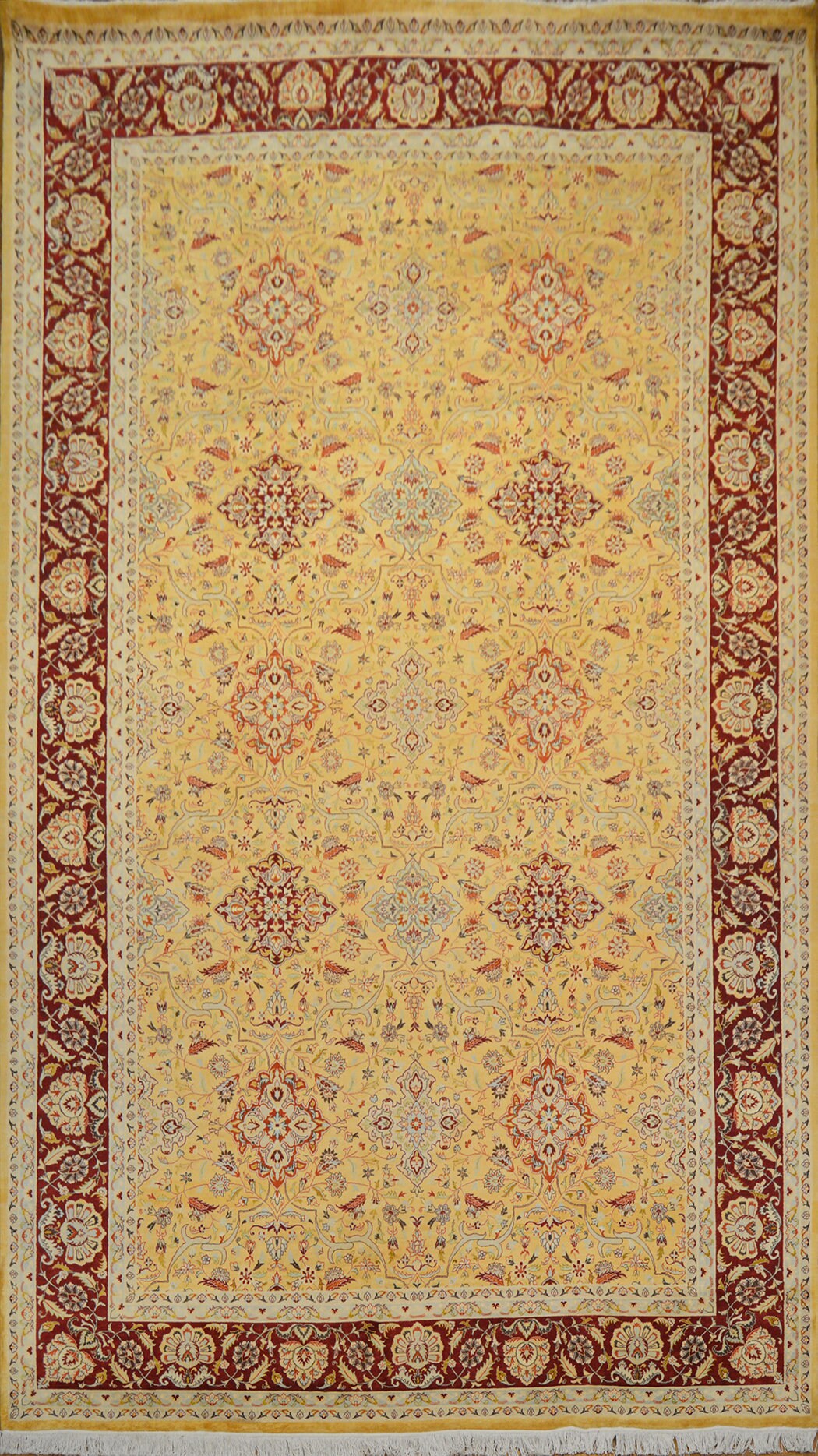 Ghoum - Jardins Oveisi Silk Carpet | 16'3" x 9'1" | Home Decor | Silk & Wool Area Rug