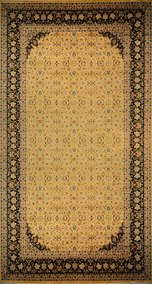 Millefleurs - Quarter Moon Silk Carpet | 18'7" x 10' | Home Decor | Silk & Wool Area Rug