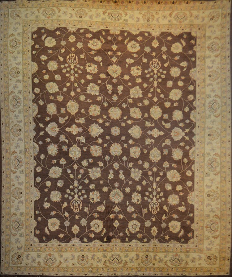 Sultanabad Lotus Carpet | 14'7" x 11'9" | Home Decor | Hand-knotted Wool Area Rug