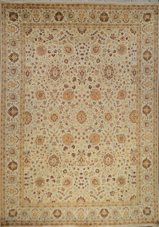 Hispahan Lotus - Gardens of Paradise Silk Carpet | 14'9" x 10' | Home Decor | Wool Area Rug | Interior Decor